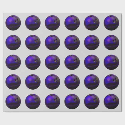 Blauwe Bowling Bal Aanpassen Cadeaupapier (Vlak)