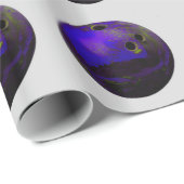 Blauwe Bowling Bal Aanpassen Cadeaupapier (Rol Hoek)