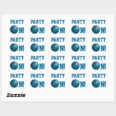 Blauwe Bowling Ball Party over Sticker (Vel)