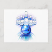 Blauwe bowling briefkaart (Voorkant)