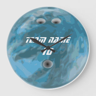 Blauwe bowlingbal klok