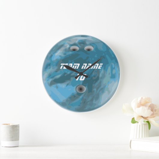 Blauwe bowlingbal klok (Huis)