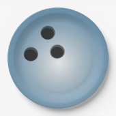 Blauwe Bowlingbal Papieren Bordje (Voorkant)