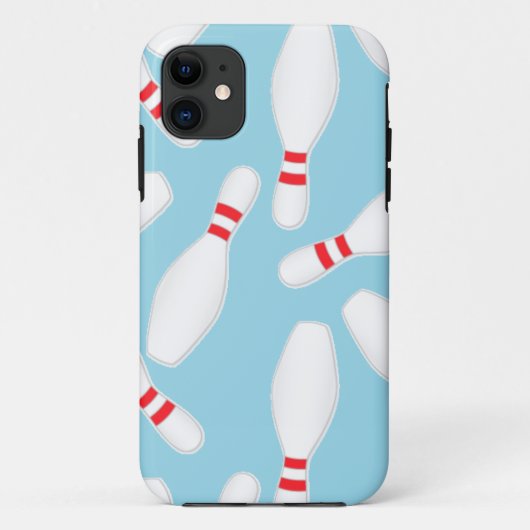 blauwe bowlingpinnen Case-Mate iPhone case (Achterkant)