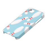 blauwe bowlingpinnen Case-Mate iPhone case (Onderkant)