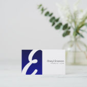 Blauwe Box Monogram Visitekaartje (Staand voorkant)
