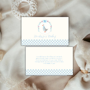 Blauwe Boy Gingham Dwaze Gans Boeken Voor Baby Sho Informatiekaartje