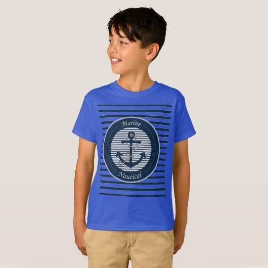 Blauwe boys Marine Element T-shirt (Voorkant volledig)