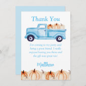 Blauwe boys Popsiday Birthday Party Hartelijk dank Kaart (Voorkant / Achterkant)