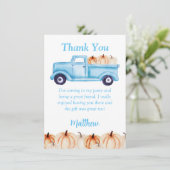 Blauwe boys Popsiday Birthday Party Hartelijk dank Kaart (Staand voorkant)