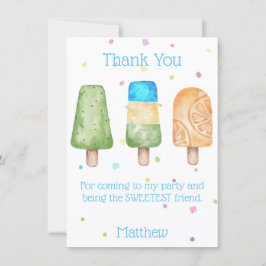 Blauwe boys Popsiday Birthday Party Hartelijk dank Kaart