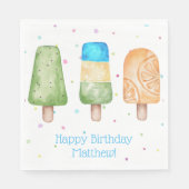 Blauwe boys Summer Popsional Birthday Party Servet (Voorkant)