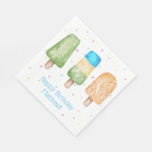 Blauwe boys Summer Popsional Birthday Party Servet (Hoek)