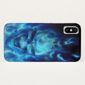 Blauwe boze schedel hoofd met ontsteking Case-Mate iPhone case (Achterkant (horizontaal))