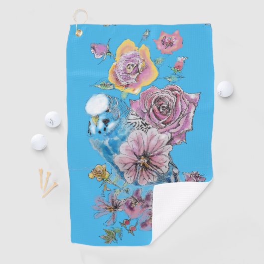 Blauwe boze Waterverf meisjes blauw Golfhanddoek (Insitu)