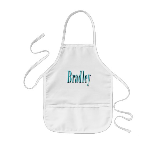 Blauwe Bradley Naam, Kinder Schort (Voorkant)