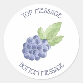 Blauwe bramen ronde sticker