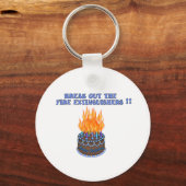 Blauwe brandblusapparaten - Birthday Cake Sleutelhanger (Voorkant)