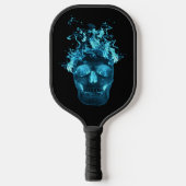 Blauwe brandwerende schedel pickleball paddle (Voorkant)