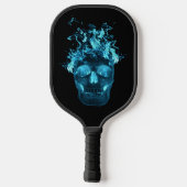 Blauwe brandwerende schedel pickleball paddle (Achterkant)