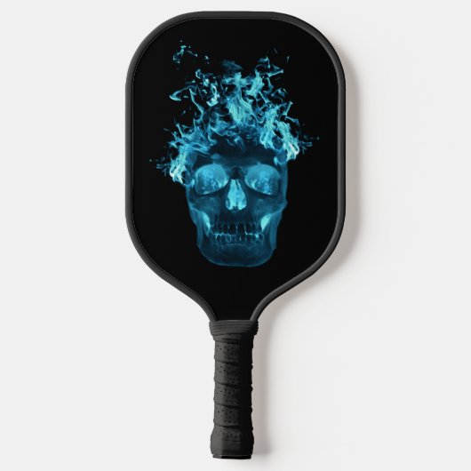Blauwe brandwerende schedel pickleball paddle (Achterkant)