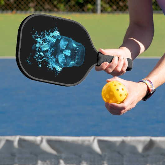 Blauwe brandwerende schedel pickleball paddle (Insitu)