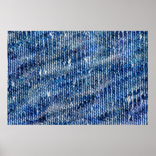 Blauwe breinwol textuur camouflage foto backgroun poster