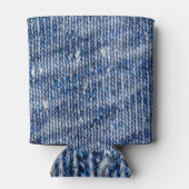 Blauwe breiwol, close-up foto achtergrond. blikjeskoeler (Achterkant)