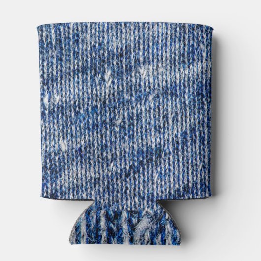 Blauwe breiwol, close-up foto achtergrond. blikjeskoeler (Achterkant)