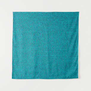 Blauwe breiwol textuur close-up wandkleed