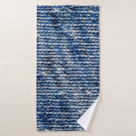 Blauwe breiwoltextuur badhanddoek (Badhanddoek)