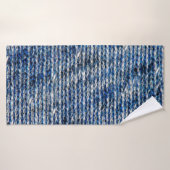Blauwe breiwoltextuur badhanddoek (Badhanddoek)