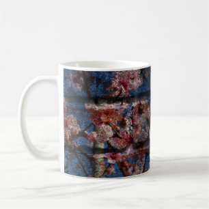 Blauwe brick en bloesems Mok