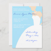 Blauwe bride Silhouette Bridal Shower Uitnodiging (Voorkant)