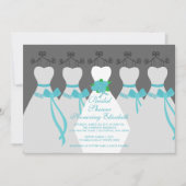 Blauwe bridesmaids Bridal Shower Uitnodiging (Voorkant)