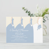 Blauwe bridesmaids Bridal Shower Uitnodiging (Staand voorkant)