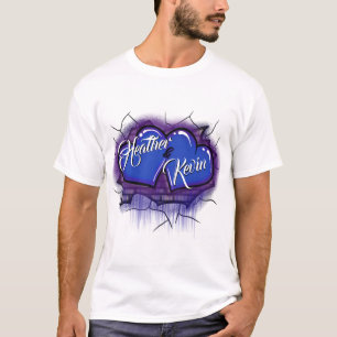 Blauwe bril T-Shirt voor borstels met dubbel hart