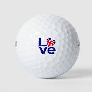 Blauwe Britse LIEFDE Hart Vlag Golfballen