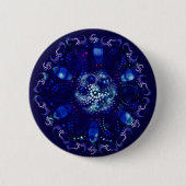 blauwe broekknop ronde button 5,7 cm (Voorkant)