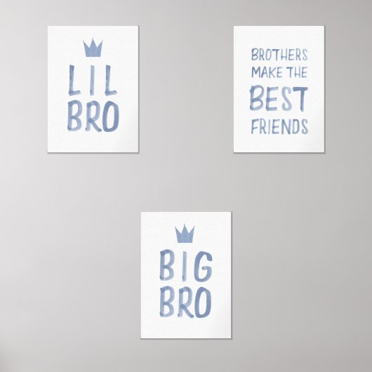 Blauwe broer maken de beste vrienden print set van (Voorkant)