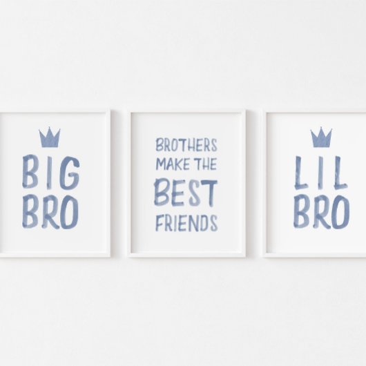 Blauwe broer maken de beste vrienden print set van