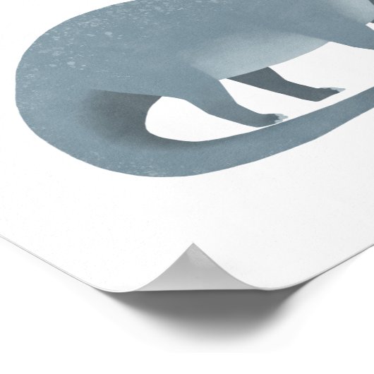 Blauwe Brontosaurus Dinosaurussen Muur Kunst Poste Poster (Hoek)