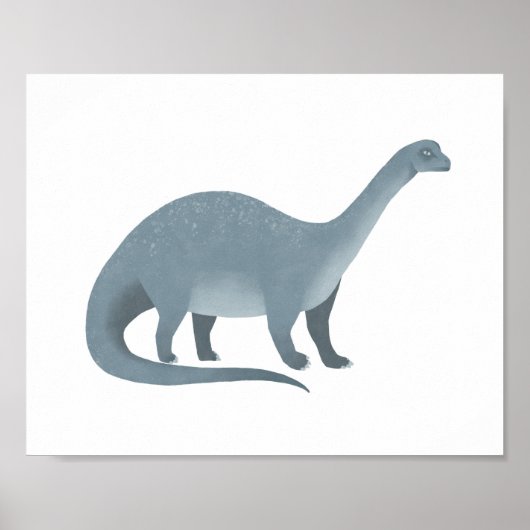 Blauwe Brontosaurus Dinosaurussen Muur Kunst Poste Poster (Voorkant)