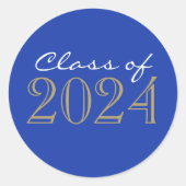 Blauwe & Bronzen Afstudeer Envelope Zegellak Stick Ronde Sticker (Voorkant)