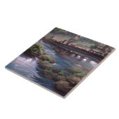 Blauwe brug digitale kunst tegeltje (Zijkant)