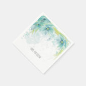 Blauwe bruid bruidegom bloemenbruiloft servet (Hoek)