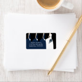 Blauwe bruid & bruidsmeisjes retour adreslabel etiket (Insitu)