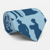 blauwe bruidegom mannen stropdas (Opgerold)