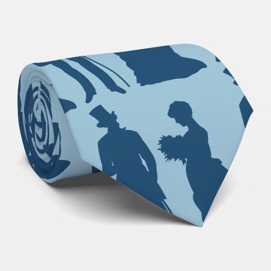  blauwe bruidegom mannen stropdas (Opgerold)