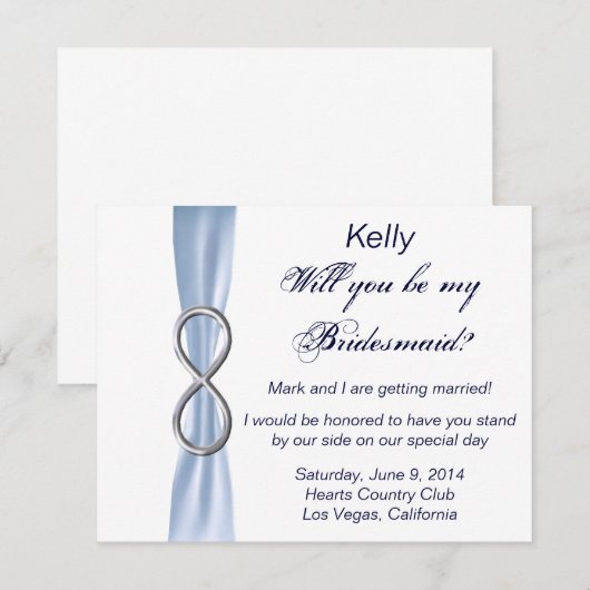 Blauwe bruidsbruid Kaart (Voorkant / Achterkant)